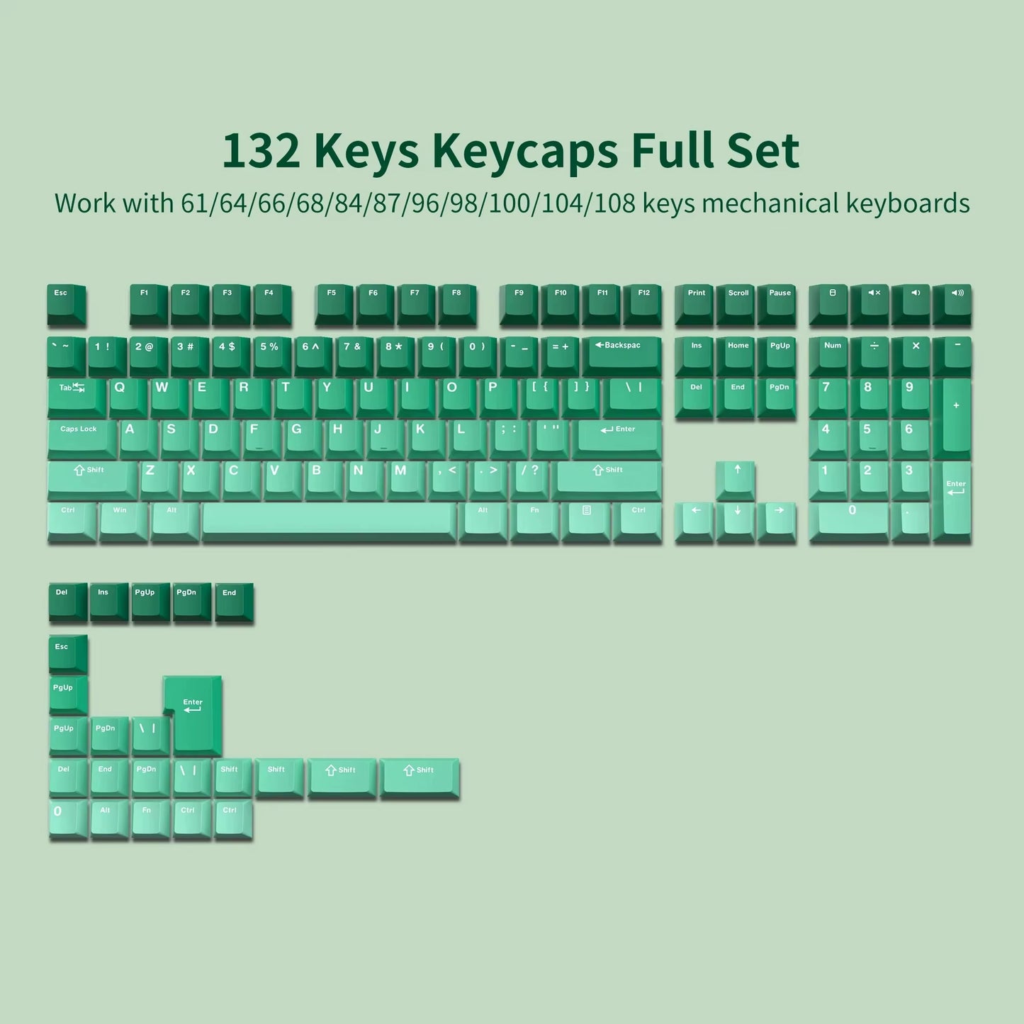 168 Keys Double Shot PBT Keycap Custom WOB Keycap Cherry Profile Keyboard Keycaps for Cherry Gateron MX Switches Gaming Keyboard